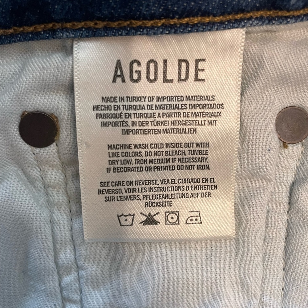 AGOLDE Nico Skinny Jeans High Rise Ankle Crop Medium Blue Denim Size 30 - Picture 9 of 10